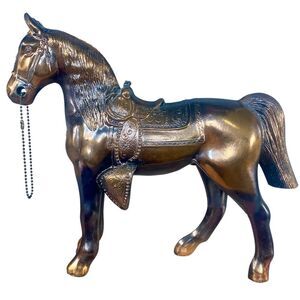 Vintage 1940s Cast Metal Horse Western Decorative Copper Horse Made in USA